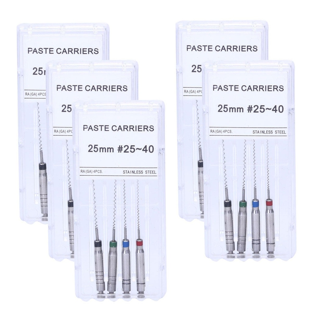 Dental Rotary Paste Carriers Stainless Steel 25mm #25-40 4pcs/Box (Rotary Stainless Steel / Paste Carriers #25-40 25mm / 1 Box)
