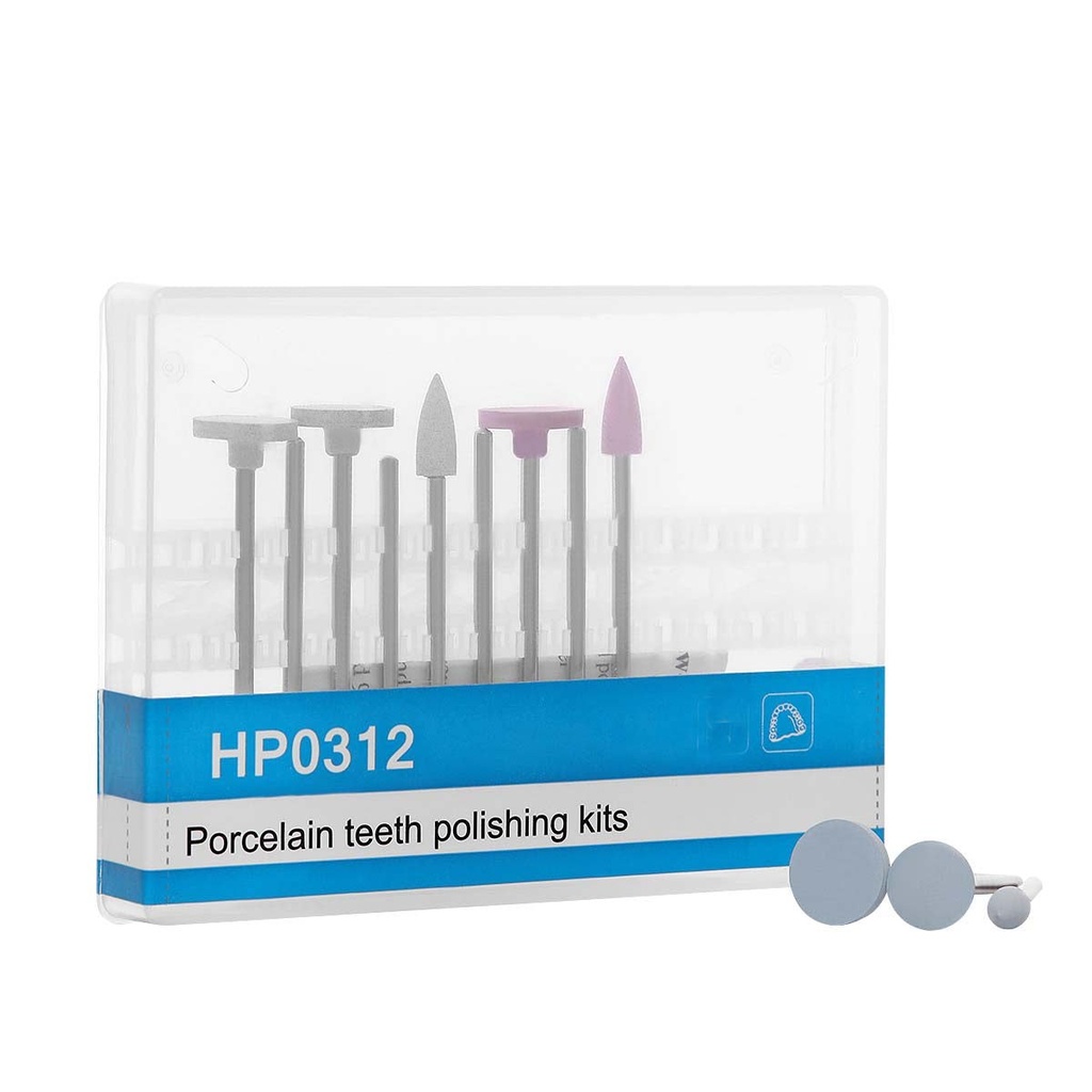 Dental Porcelain Teeth Polishing Kits HP 0312 for Low Speed Handpiece 12pcs/Kit (1 Box)