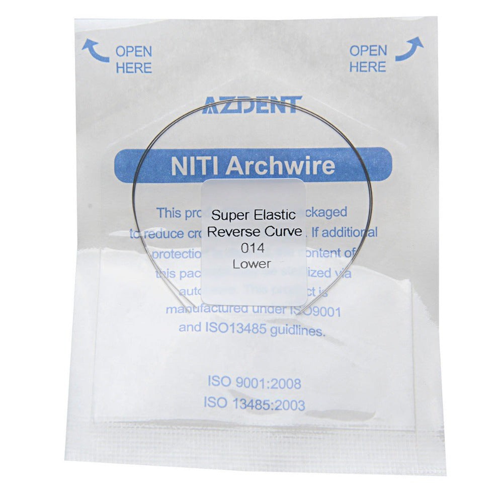 Archwire NiTi Reverse Curve Round 0.014 Lower 2pcs/Pack (Round / 0.014 Lower / 10 Packs  (20 wires))