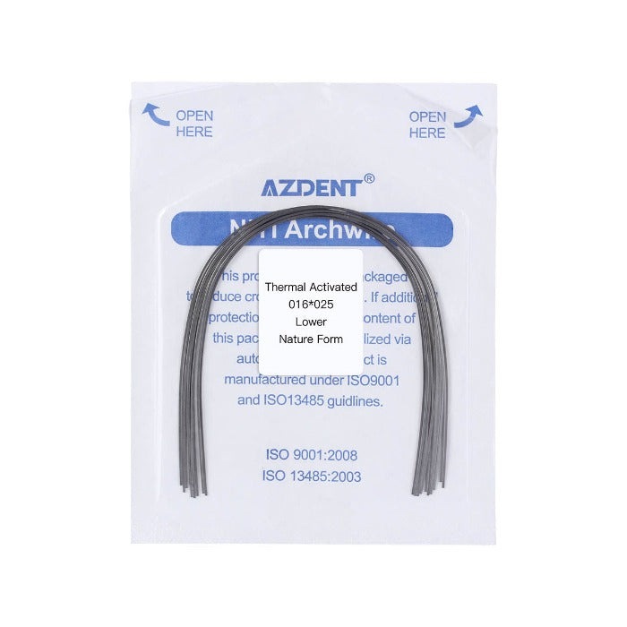 Thermal Active NiTi Archwire Natural Form Rectangular 0.016 x 0.025 Lower 10pcs/Pack (Natural Rectangular / 0.016 x 0.025 Lower / 10 Packs (100 wires))
