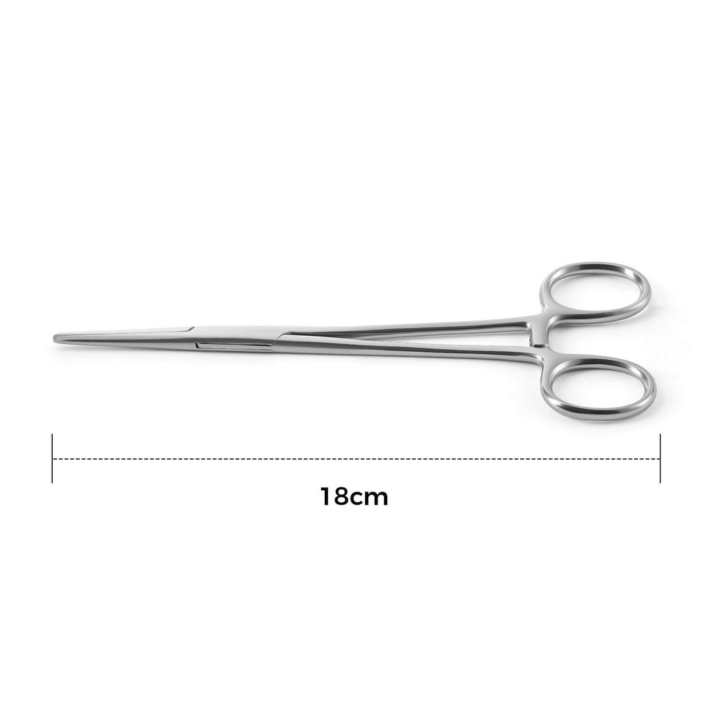 Pinces hémostatiques chirurgicales dentaires en acier inoxydable à pointe courbe/droite (Surgical Hemostatic Forceps / 12.5cm Curved Tips (Gold Handle) / 10 Pcs)