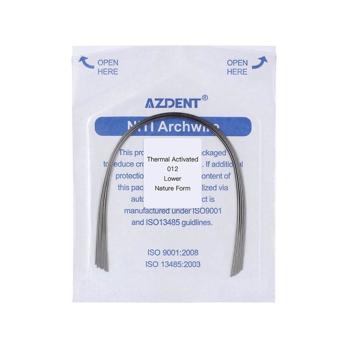 Thermal Active NiTi Archwire Natural Form Round 0.012 Lower 10pcs/Pack (Natural Round / 0.012 Lower / 10 Packs (100 wires))