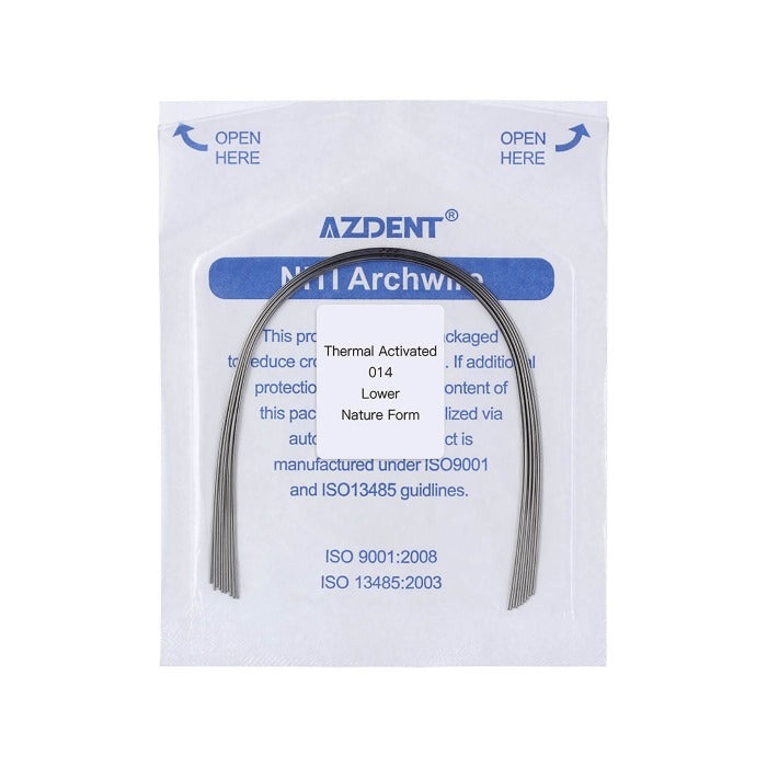 Thermal Active NiTi Archwire Natural Form Round 0.014 Lower 10pcs/Pack (Natural Round / 0.014 Lower / 10 Packs (100 wires))