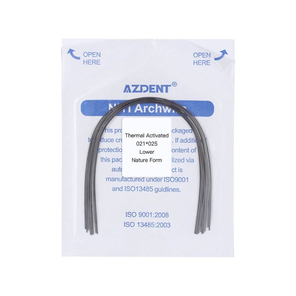 Thermal Active NiTi Archwire Natural Form Rectangular 0.021 x 0.025 Lower 10pcs/Pack